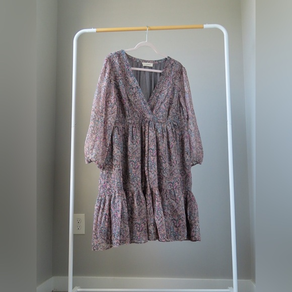 Lucky Brand Printed Chiffon Midi Dress - Size XL | Effortlessly Elegant - Picture 4 of 4